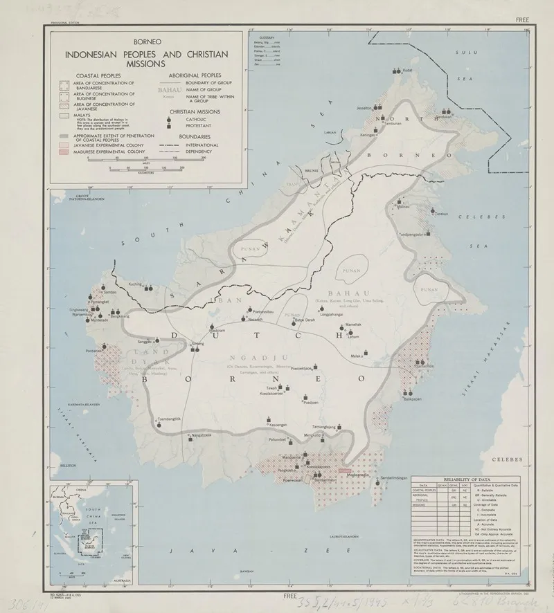 Borneo Indonesian Peoples And Christian Missions by Office of Strategic Services - Canvas Print