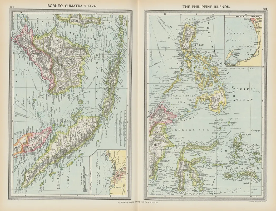 Borneo Sumatra And Java The Philippine Islands by Amalgamated Press - Canvas Print