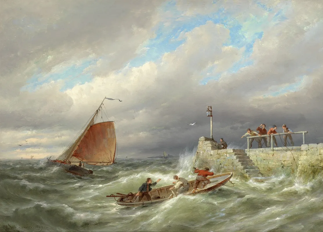 Borselen On The Scheldt Holland by Pieter Cornelis Dommersen - Canvas Print