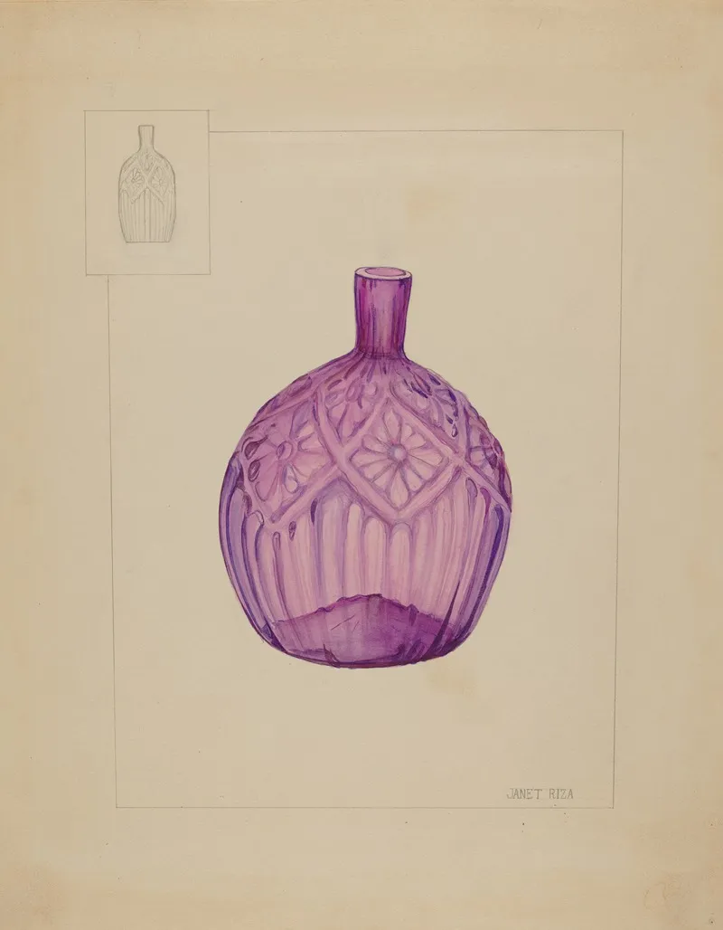 Bottle 14 by Janet Riza - Canvas Print