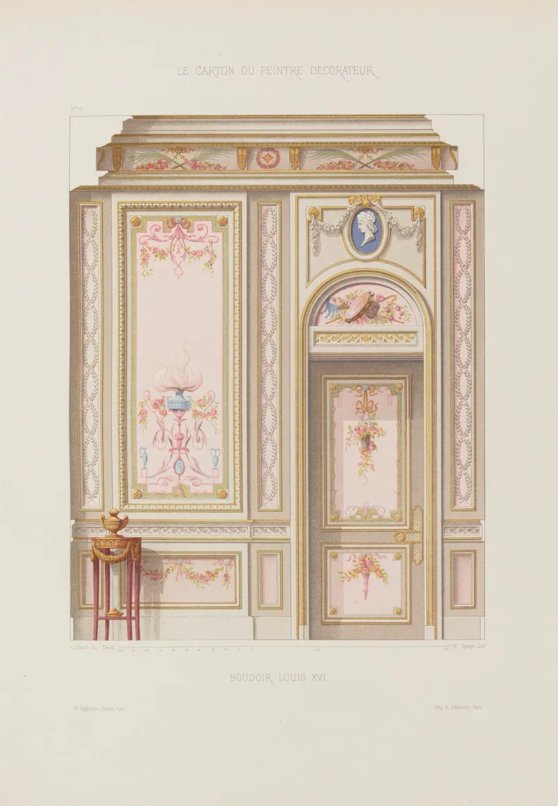 Boudoir Louis Xvi by A. Desaint - Canvas Print
