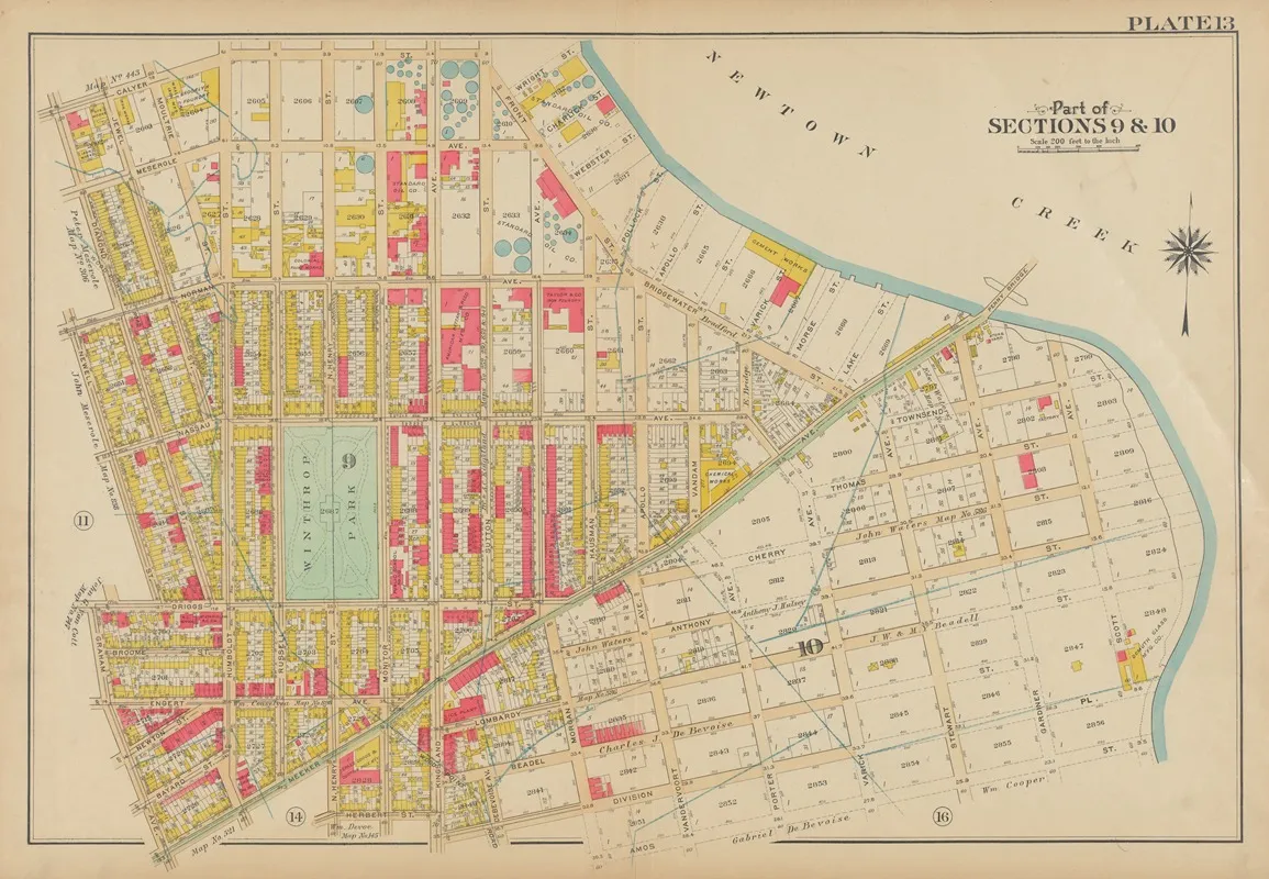 Bounded By Calyer Street Front Street Newtown Creek Bridgewater Street Meeker Avenue Gardiner Avenue Townsend Street Scott Avenue Division Place Gardiner Avenue Amos Street Morgan Avenue by George Washington Bromley - Canvas Print