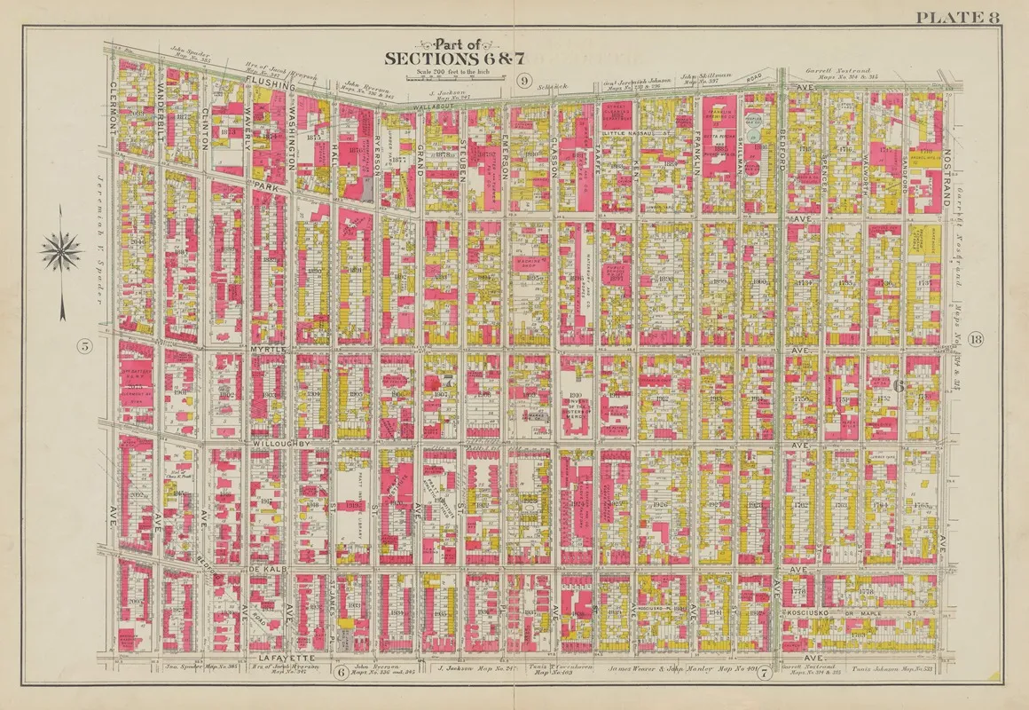 Bounded By Flushing Avenue Nostrand Avenue Lafayette Avenue And Cromwell Avenue by George Washington Bromley - Canvas Print