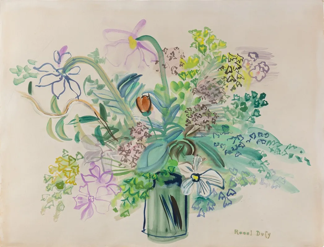 Bouquet A La Fleur Jaune by Raoul Dufy - Canvas Print