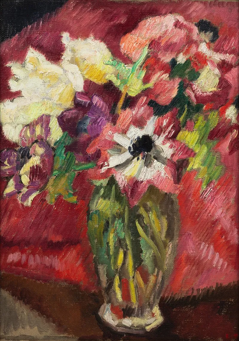 Bouquet Au Vase De Crystal 2 by Louis Valtat - Canvas Print