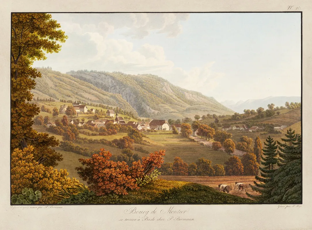 Bourg De Moutier by Peter Birmann - Canvas Print