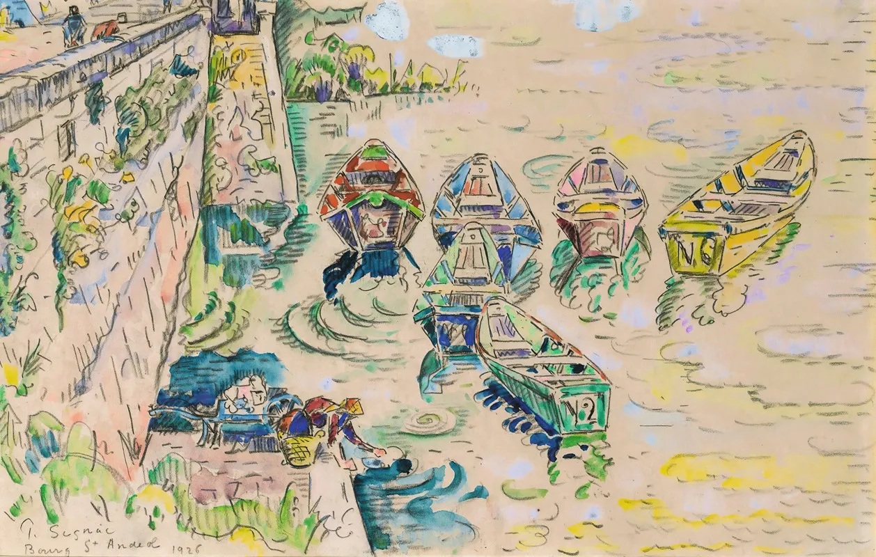 Bourg Saint Andeo by Paul Signac - Canvas Print