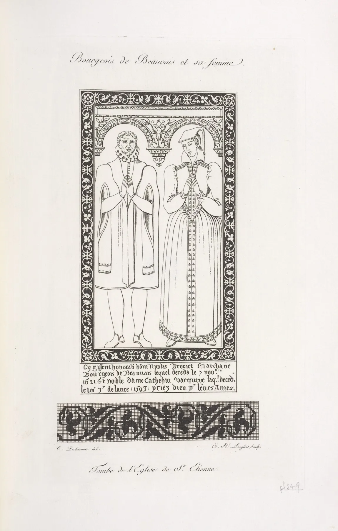 Bourgeois De Beauvais Et Sa Femme Tombe De Leglise De St Etienne
