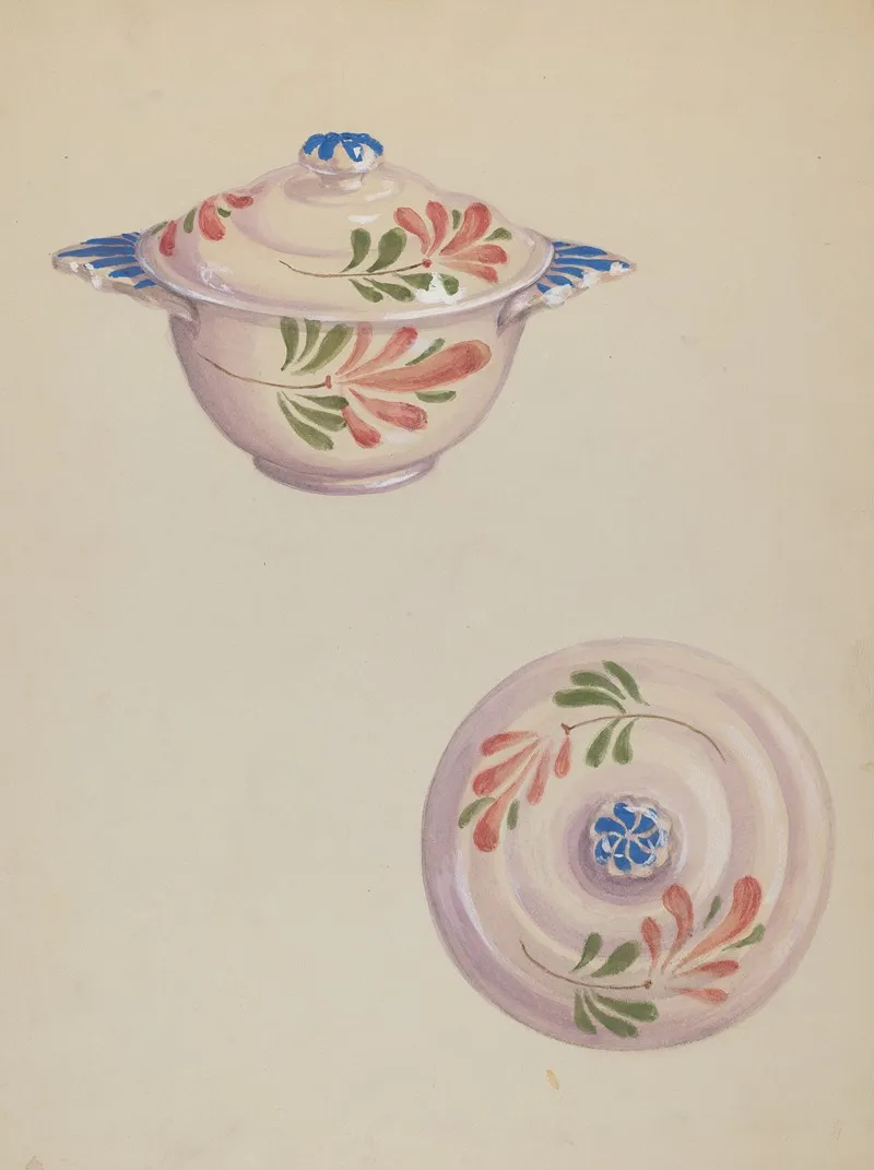 Bowl With Lid by Eva Wilson - Canvas Print