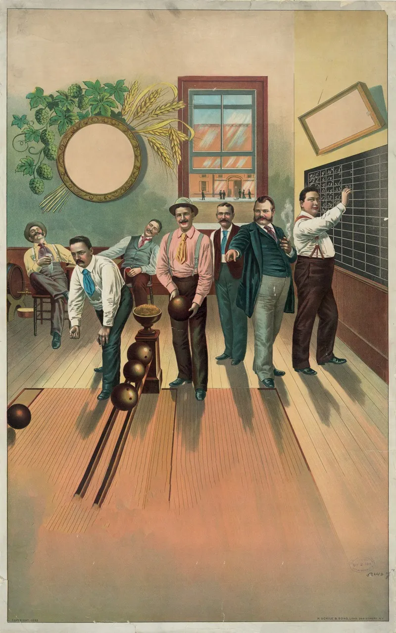 Bowling Alley 191 by Henry Jerome Schile - Canvas Print