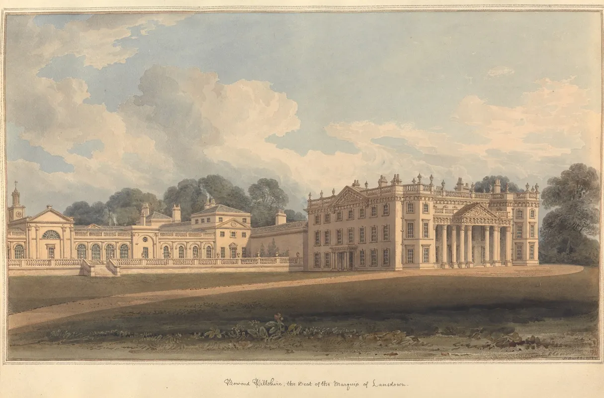 Bowood Wiltshire The Seat Of The Marquis Of Lansdown by John Buckler - Canvas Print
