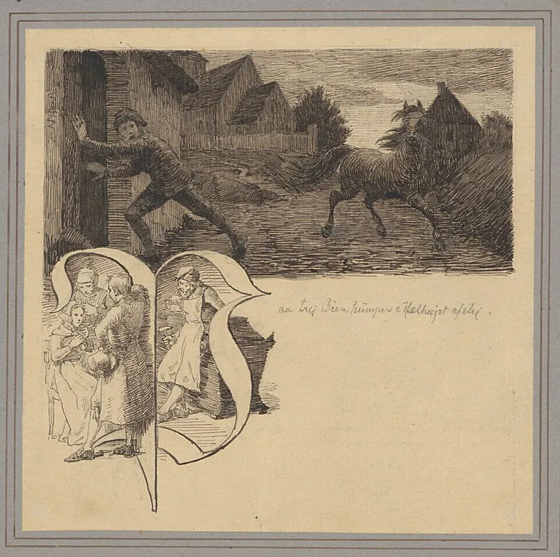 Boy Flees From The Horse