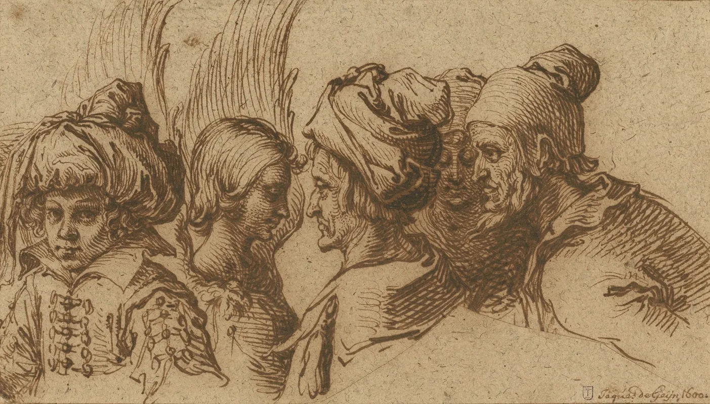 Boy In A Turban Winged Angel And Three Companions