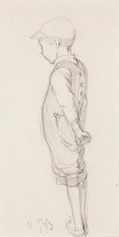 Boy Standing With Cap On His Head