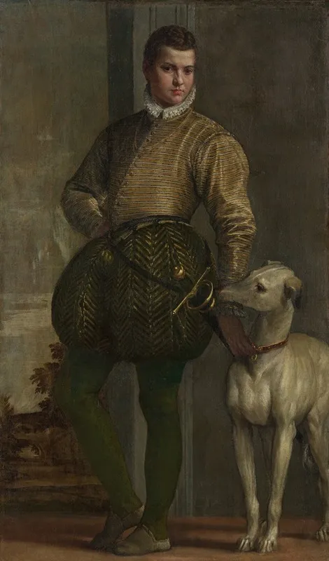 Boy With A Greyhound by Paolo Veronese - Canvas Print