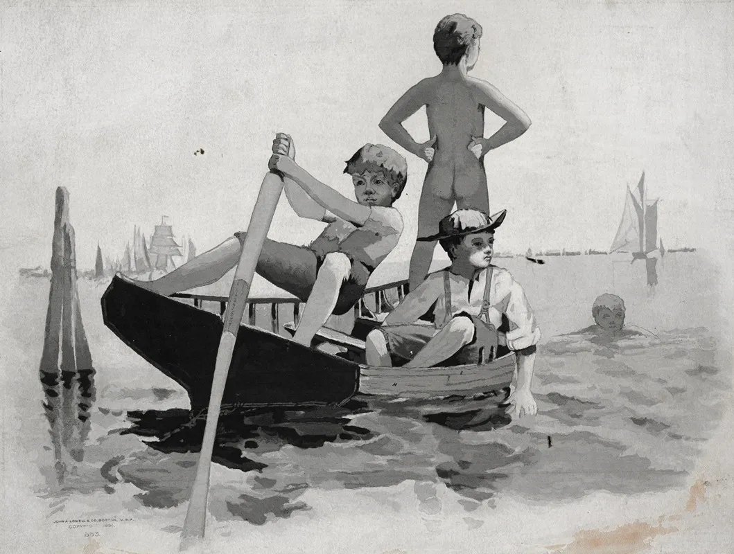 Boys Swimming Gloucester Harbor