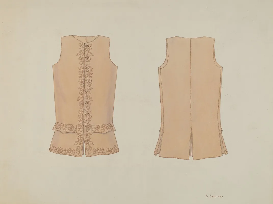 Boys Waistcoat by Syrena Swanson - Canvas Print