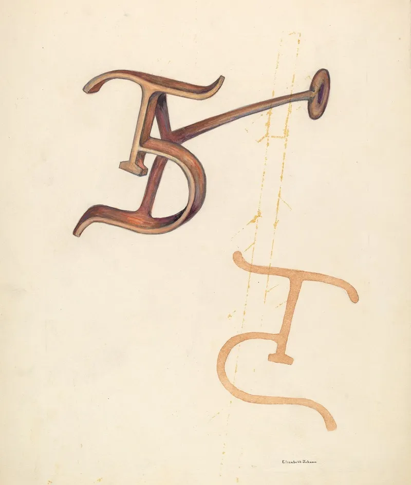 Branding Iron 11 by Elizabeth Johnson - Canvas Print