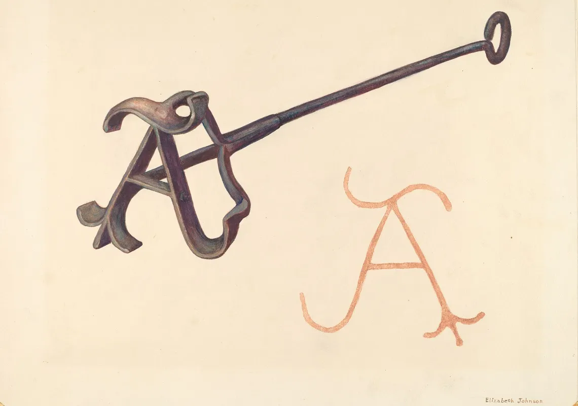 Branding Iron 5 by Elizabeth Johnson - Canvas Print