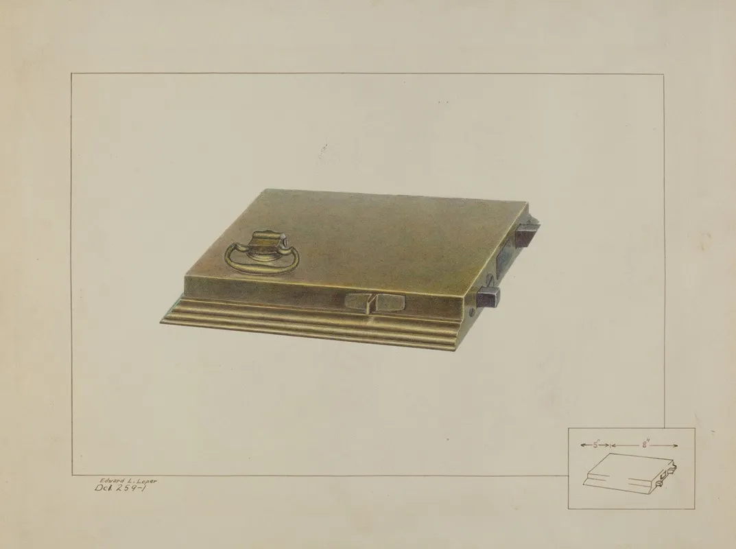 Brass Box Lock by Edward L. Loper - Canvas Print