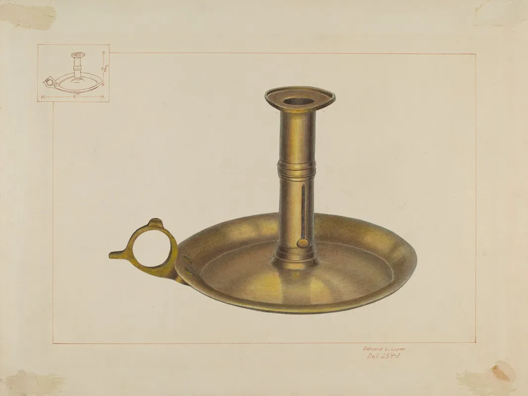 Brass Candlestick 2 by Edward L. Loper - Canvas Print