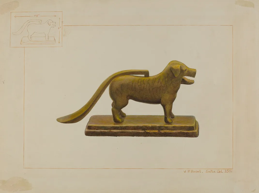 Brass Dog Nutcracker by Vincent P. Rosel - Canvas Print