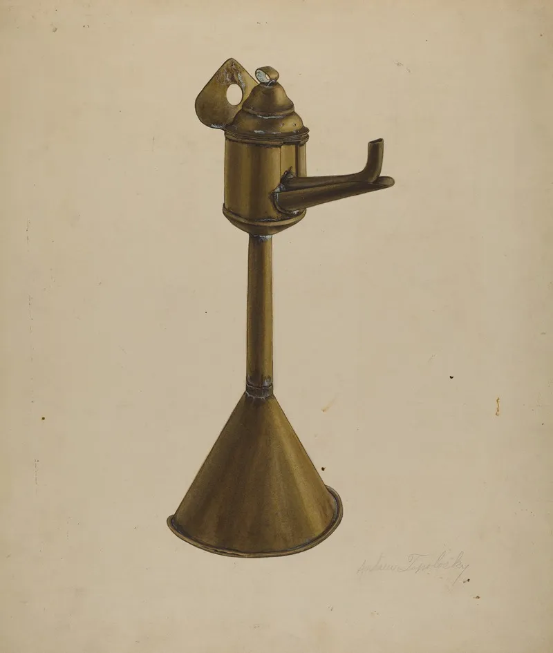 Brass Oil Lamp by Andrew Topolosky - Canvas Print