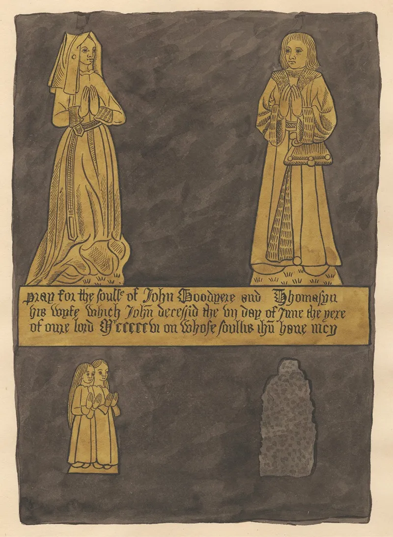Brass Plate For John And Tomasina Goodyere From Teddington Church by Daniel Lysons - Canvas Print