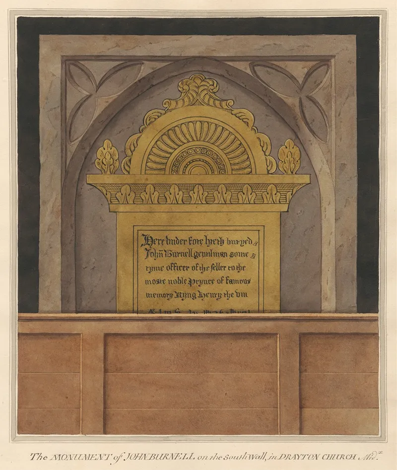 Brass Plate For John Burnell From Drayton Church by Daniel Lysons - Canvas Print
