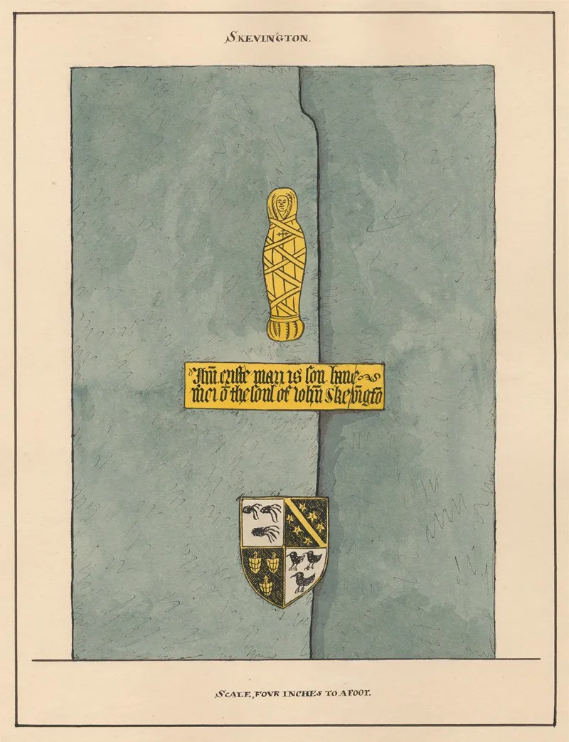 Brass Plate For John Skevington From Hornsey Church by Daniel Lysons - Canvas Print