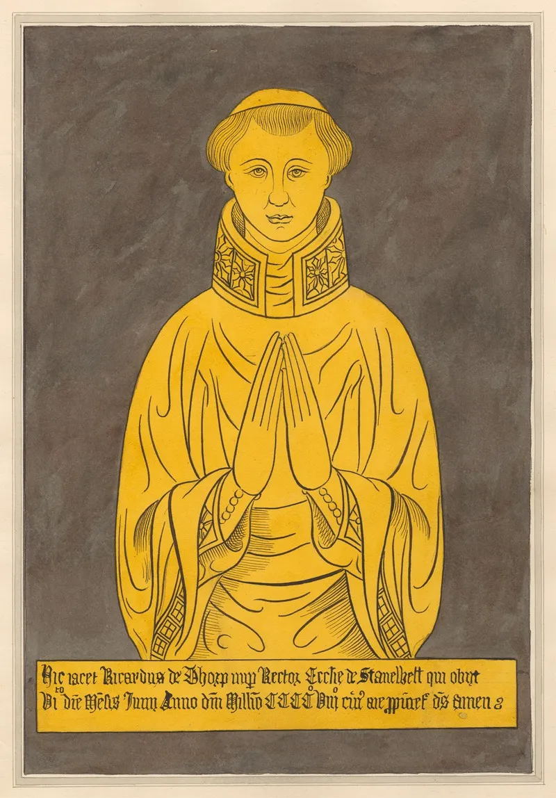 Brass Plate For Richard De Thorp From Stanwell Church by Daniel Lysons - Canvas Print