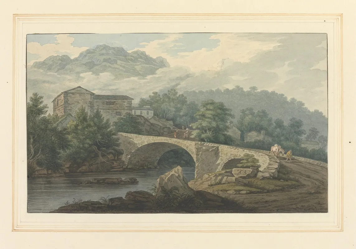 Brathay Bridge by Joseph Farington - Canvas Print