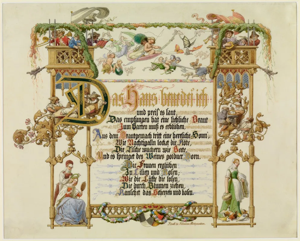 Brautlied by Adolf Schrödter   - Canvas Print