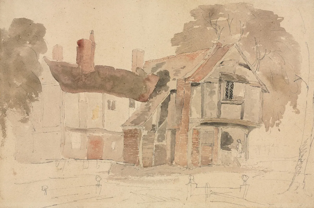 Bray Church Yard by John Varley - Canvas Print