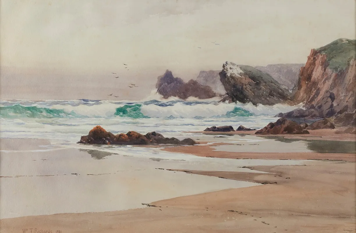 Breakers by William Trost Richards - Canvas Print