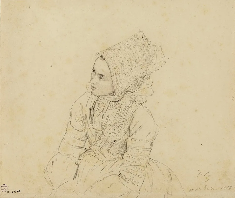 Bretonne Au Pardon by Jules Breton - Canvas Print