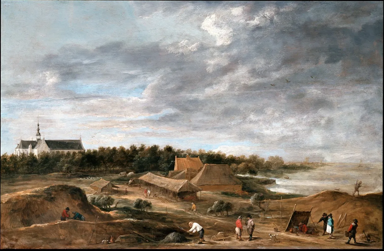 Brickmakers Near Hemiksem by David Teniers The Younger - Canvas Print