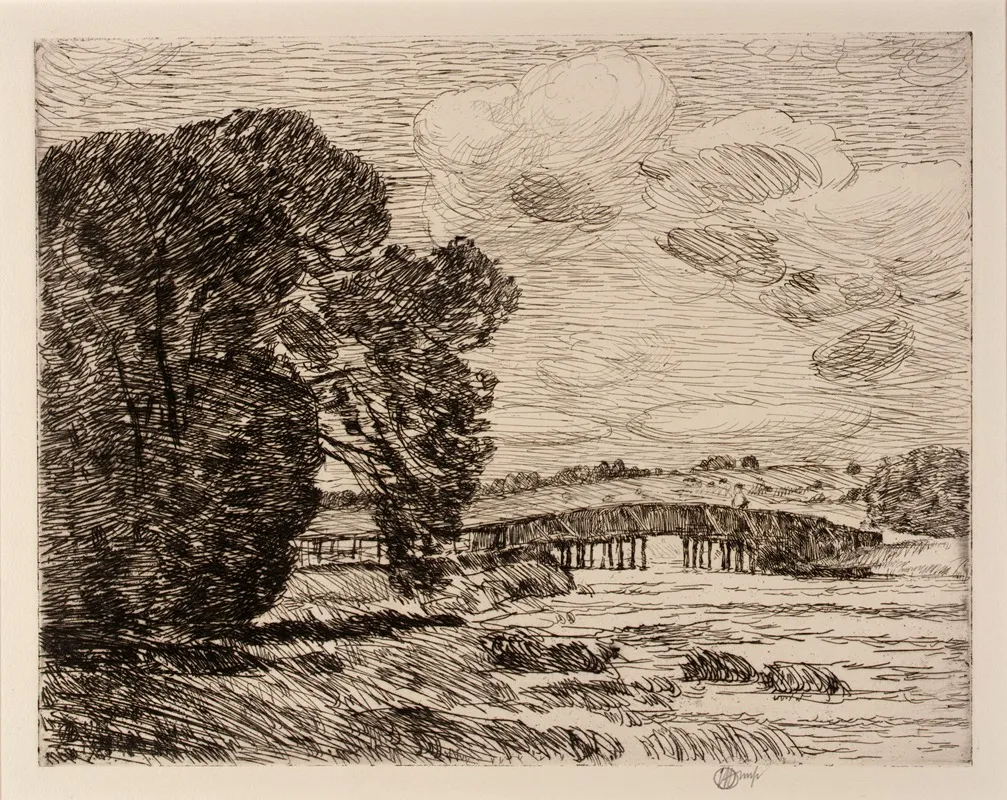 Bridge At Old Lyme by Childe Hassam - Canvas Print