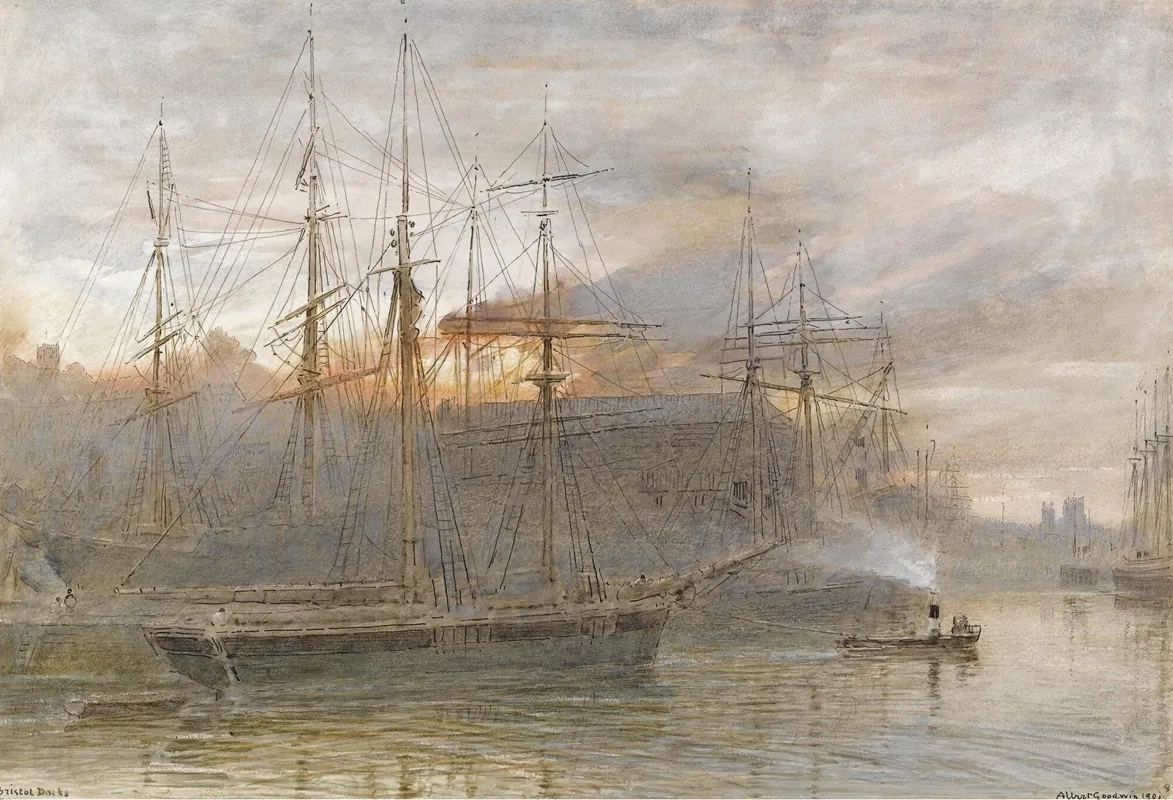 Bristol Docks by Albert Goodwin - Canvas Print