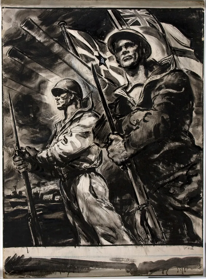 British Sailor And Russian Sailor With Bayonetted Rifles