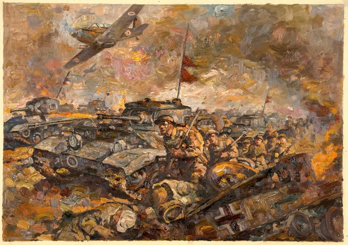 British Soldiers And Tanks Advancing