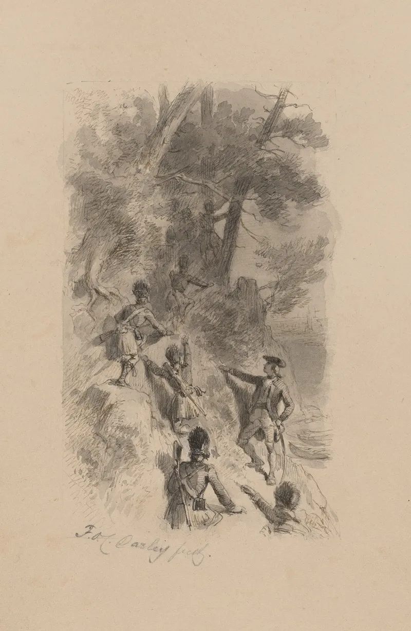 British Soldiers Scaling A Cliff by Felix Octavius Carr Darley - Canvas Print
