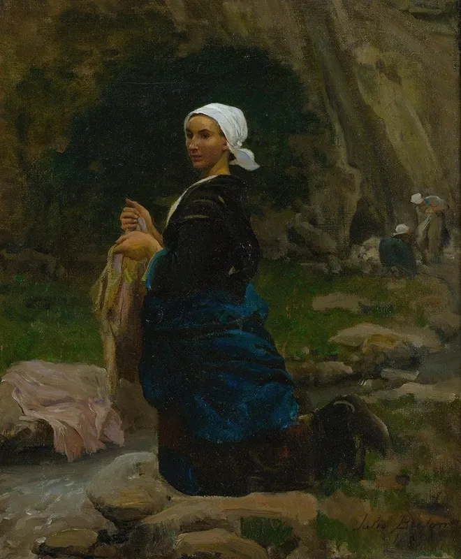 Brittany Washerwoman by Jules Breton - Canvas Print