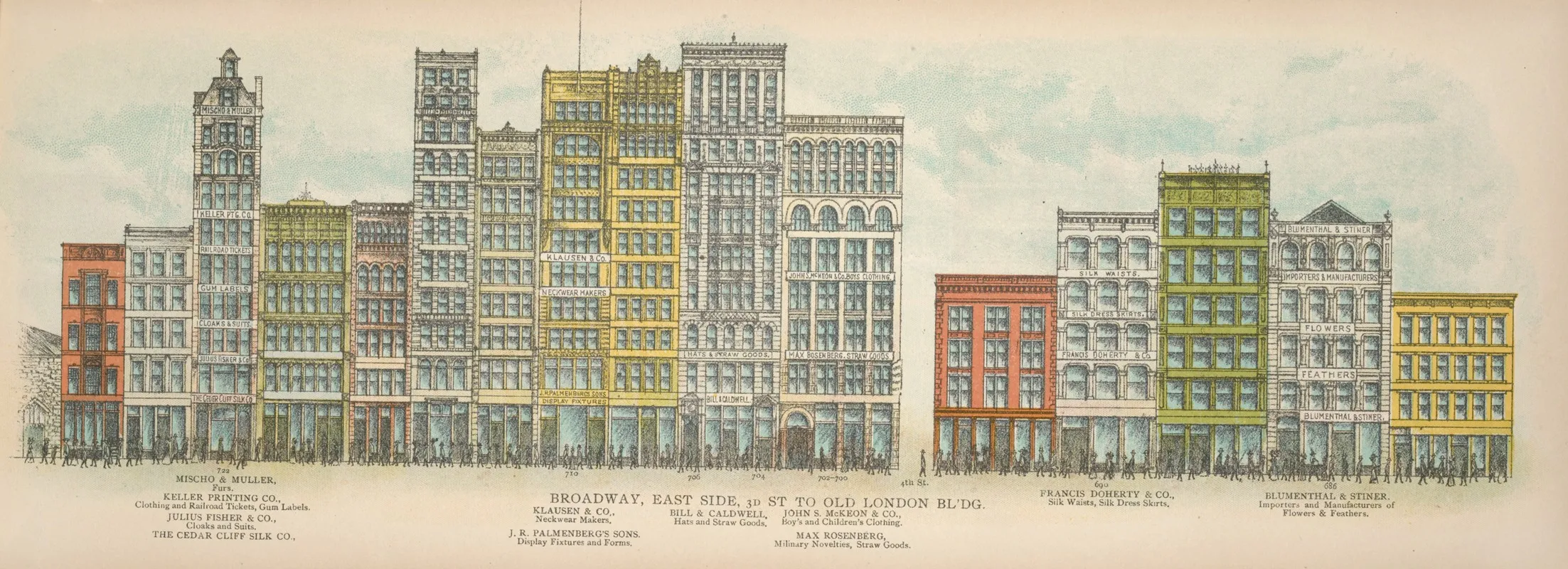 Broadway East Side 3rd St To Old London Bldg by Mail &amp; Express - Canvas Print