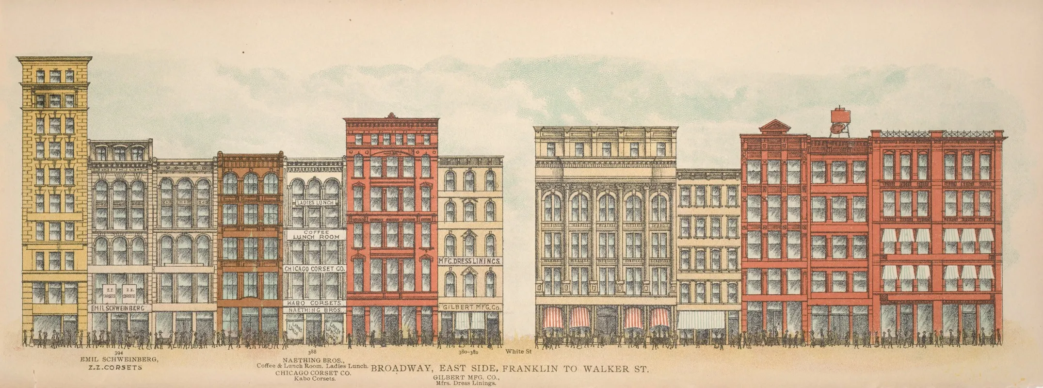 Broadway East Side Franklin To Walker St by Mail &amp; Express - Canvas Print