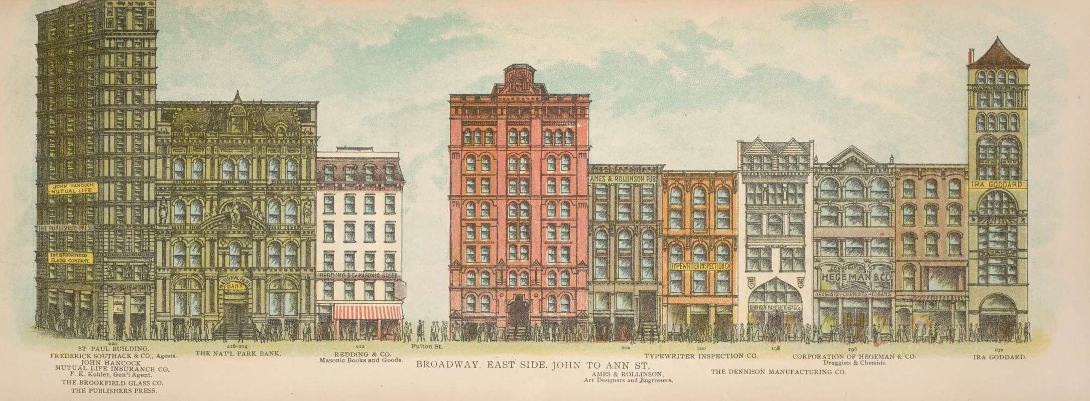 Broadway East Side John To Ann St by Mail &amp; Express - Canvas Print