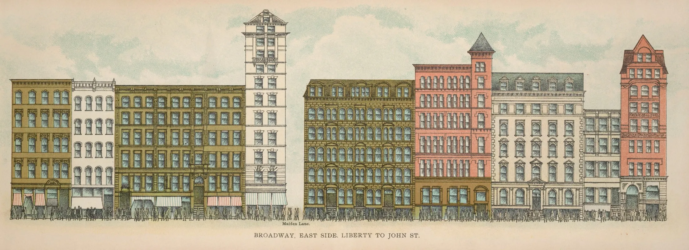 Broadway East Side Liberty To John St by Mail &amp; Express - Canvas Print