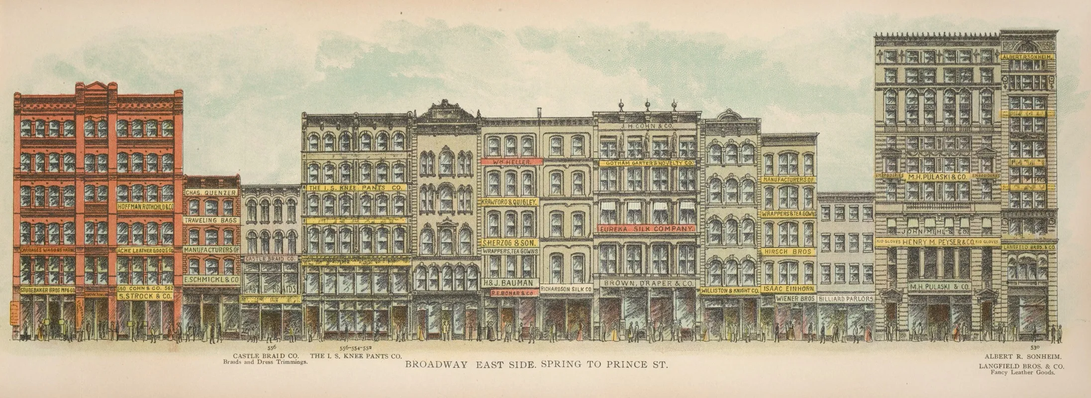 Broadway East Side Spring To Prince St by Mail &amp; Express - Canvas Print