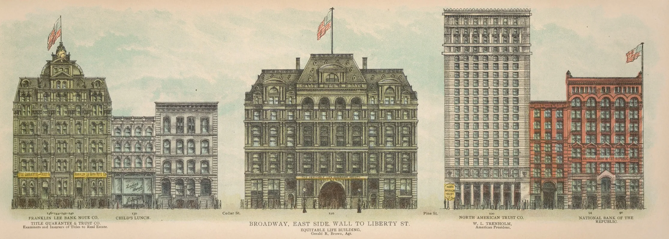 Broadway East Side Wall To Liberty St by Mail &amp; Express - Canvas Print