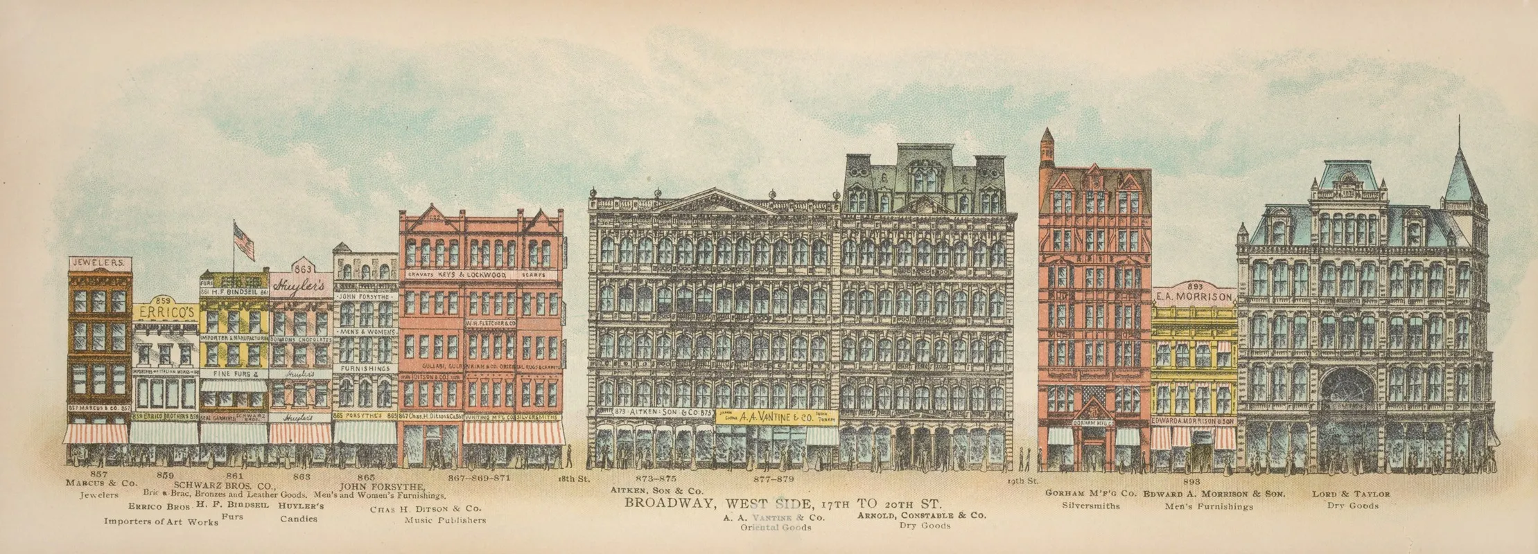 Broadway West Side 17th To 20th St by Mail &amp; Express - Canvas Print